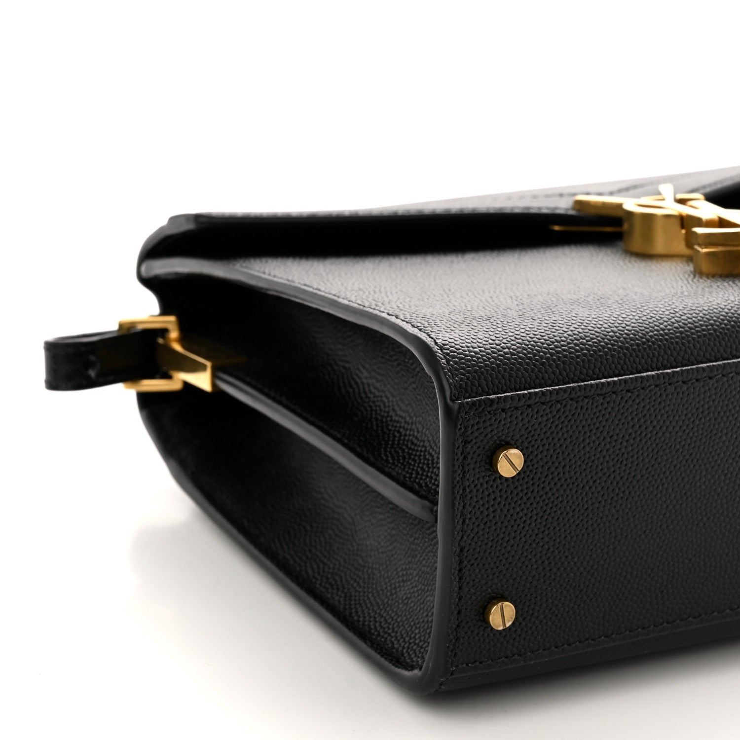 Saint Laurent Grain de Poudre Mini Classic Monogram Cassandra Top Handle Black 9 of 10