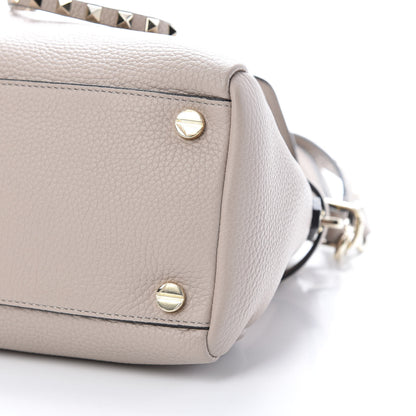 Valentino Garavani Pebbled Calfskin Rockstud Twiny Top Handle Bag Poudre 10 of 11