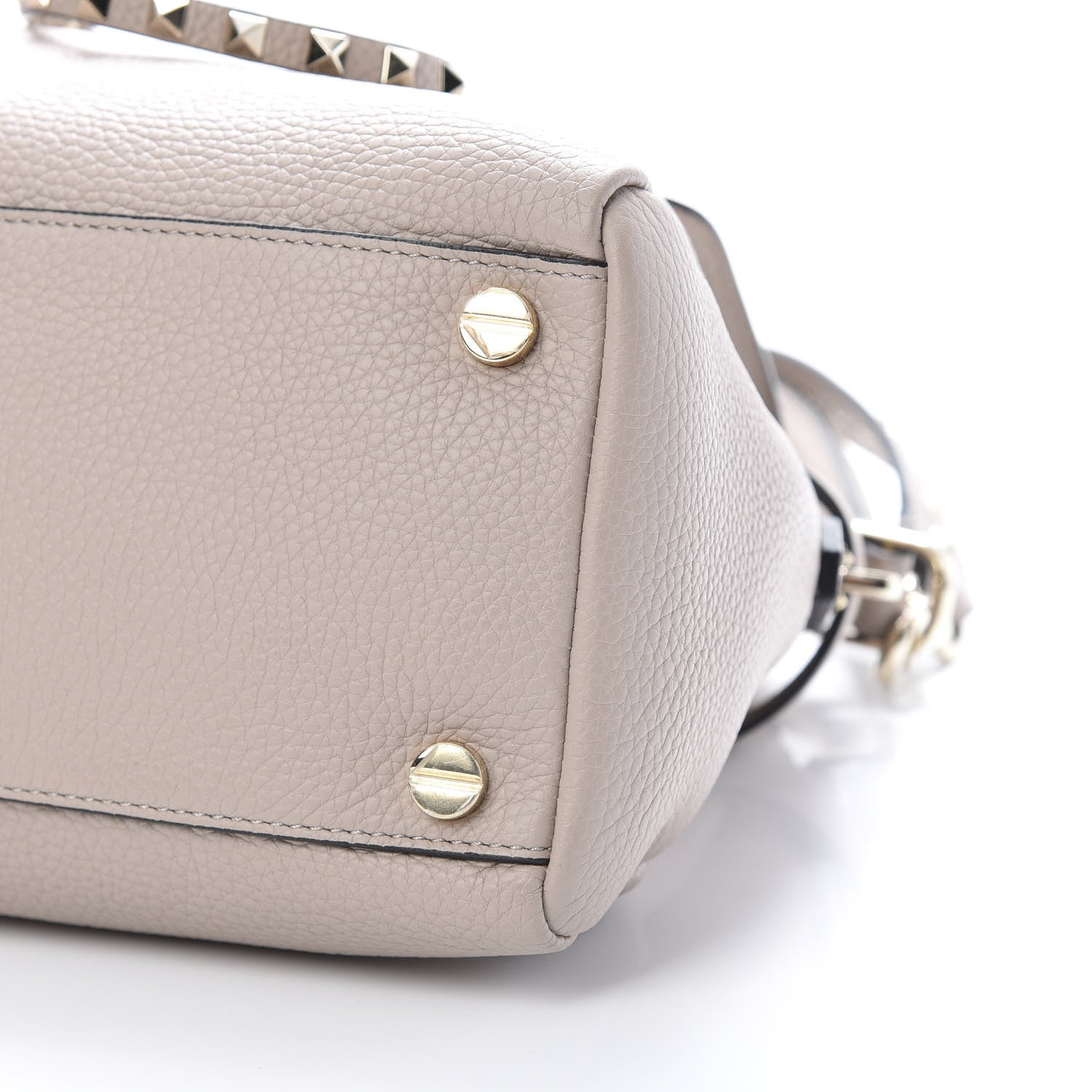 Valentino Garavani Pebbled Calfskin Rockstud Twiny Top Handle Bag Poudre 10 of 11