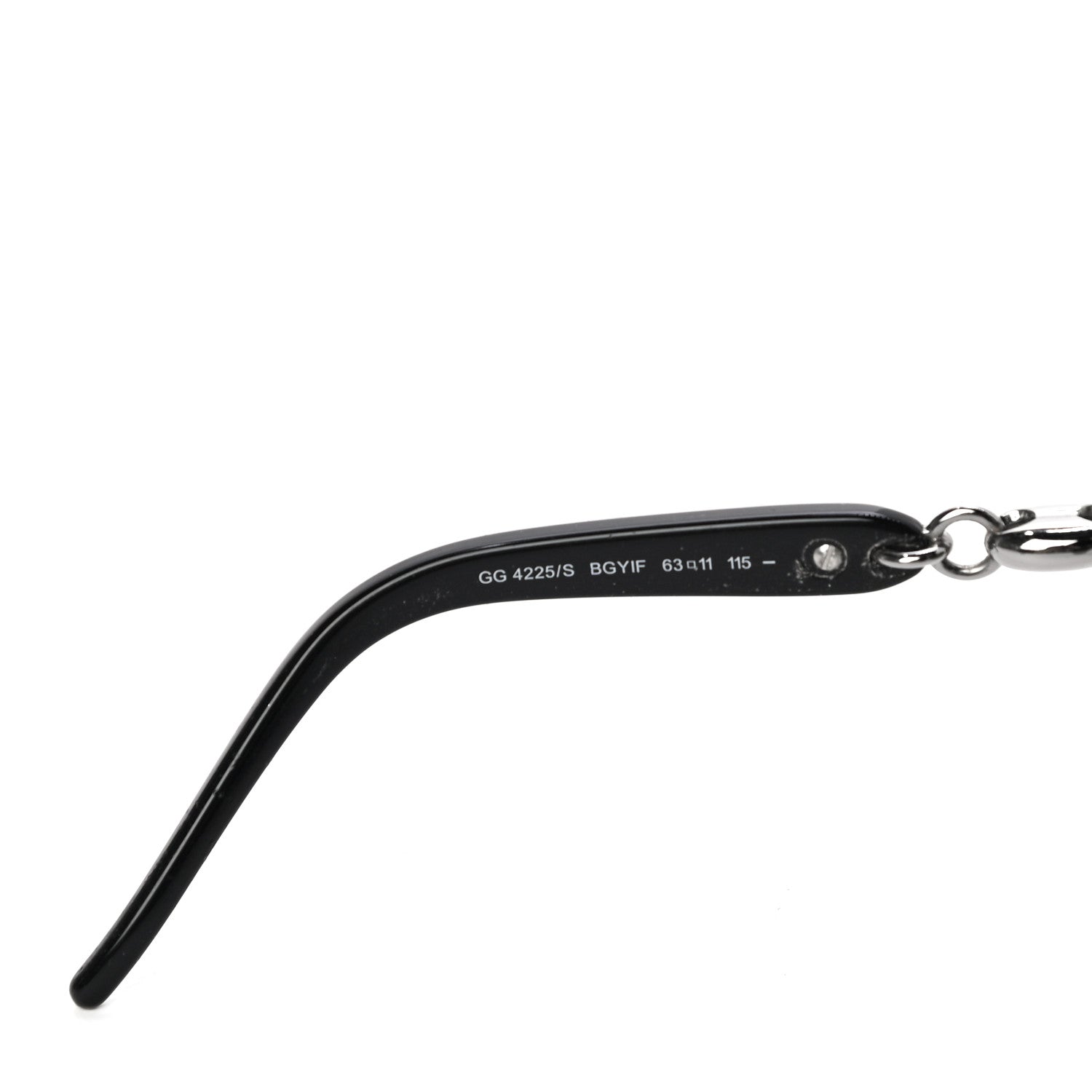 Gucci Marina Chain Aviator Sunglasses GG 4225/S Silver Black 7 of 8