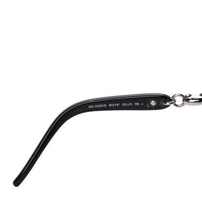 Gucci Marina Chain Aviator Sunglasses GG 4225/S Silver Black 7 of 8