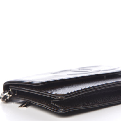 Chanel Caviar Timeless CC Wallet On Chain WOC Dark Brown 5 of 18