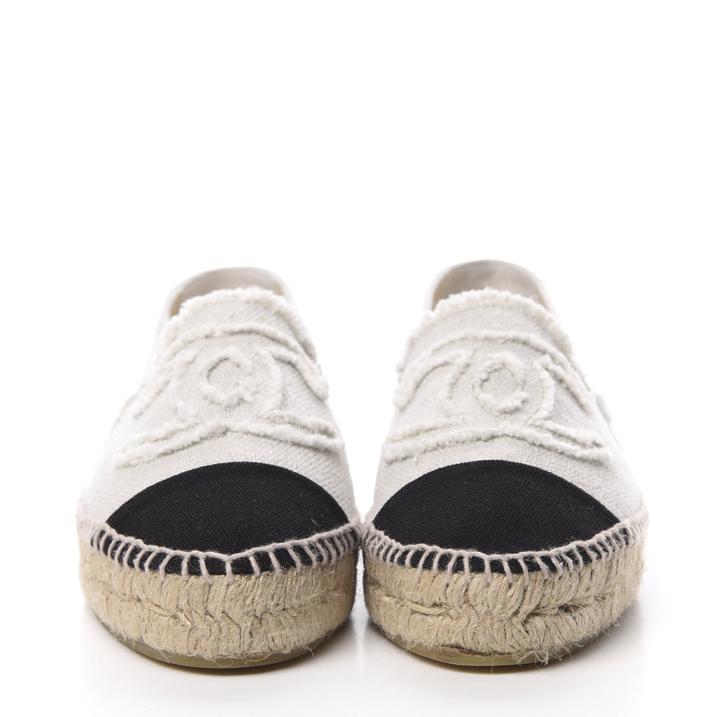 Linen CC Espadrilles 38 Beige Black