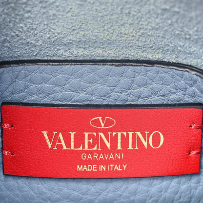 Valentino Garavani Pebbled Calfskin Small Rockstud Flip Lock Shoulder Bag Niagara 6 of 9