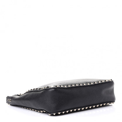 Valentino Garavani Pebbled Calfskin Small Rockstud Flip-Lock Messenger Bag Black 3 of 4
