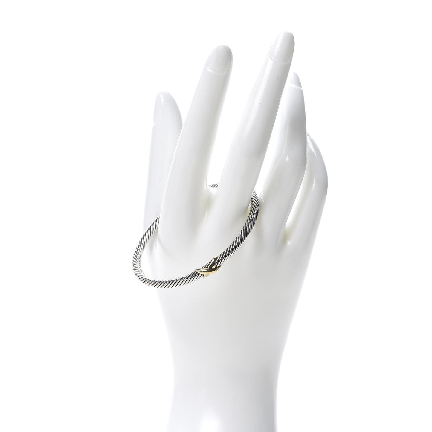 Sterling Silver 18K Yellow Gold 4mm X Station Cable Bracelet