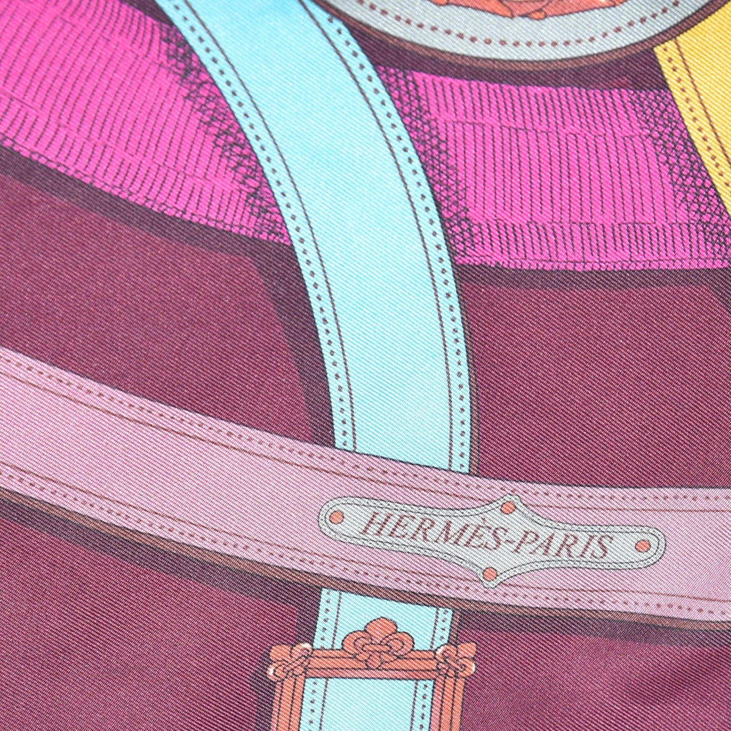 Silk Cavalcadour Maxi Twilly Bordeaux Canard Fuchsia