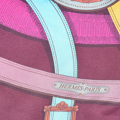 Hermes Silk Cavalcadour Maxi Twilly Bordeaux Canard Fuchsia 6 of 6