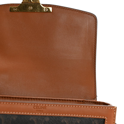 Celine Calfskin Triomphe Canvas Teen Triomphe Bag Tan 12 of 13