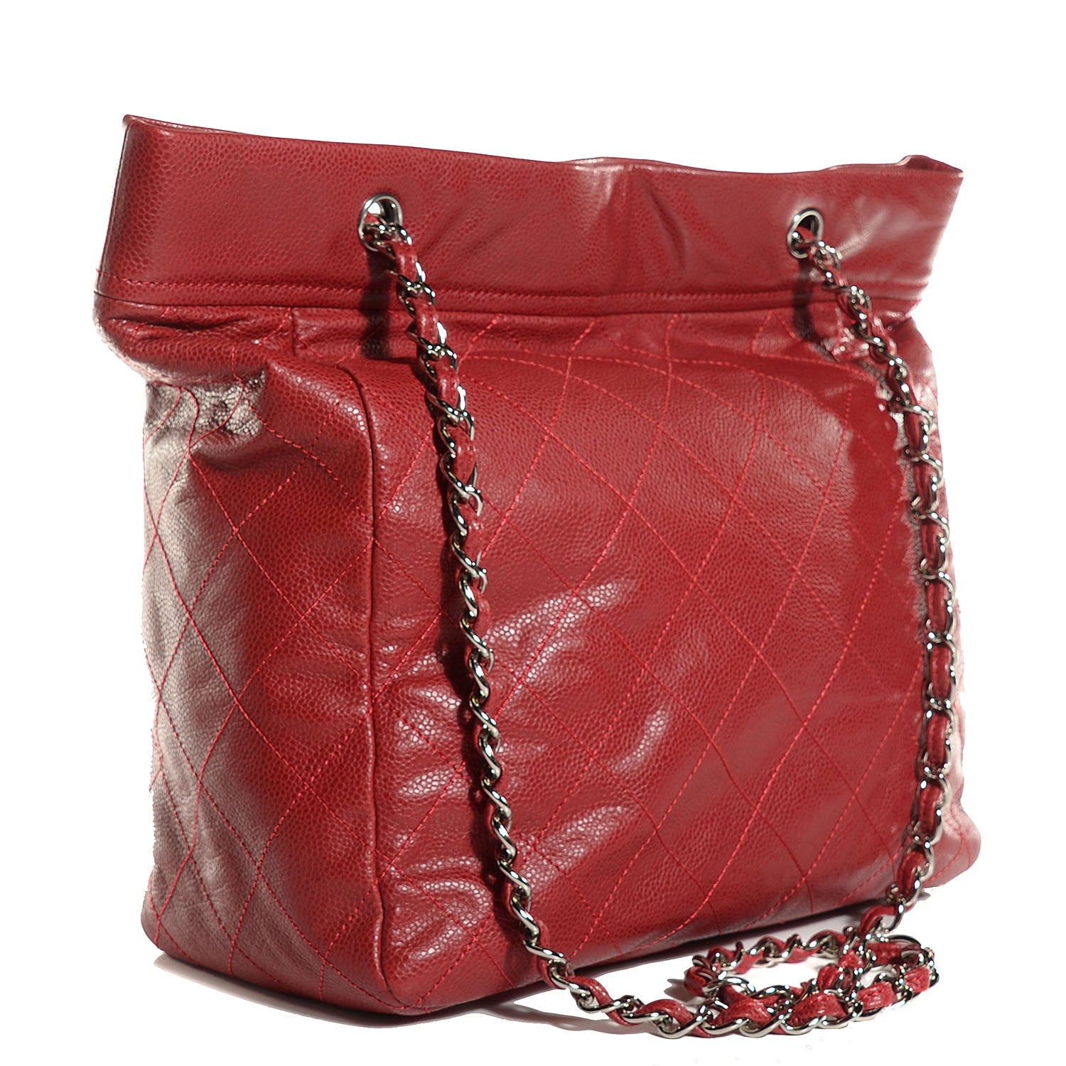 Chanel Soft Caviar Large Timeless CC Shoulder Bag Red 3 of 7