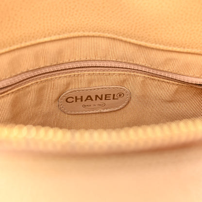 Chanel Caviar Logo Shoulder Bag Beige 6 of 13