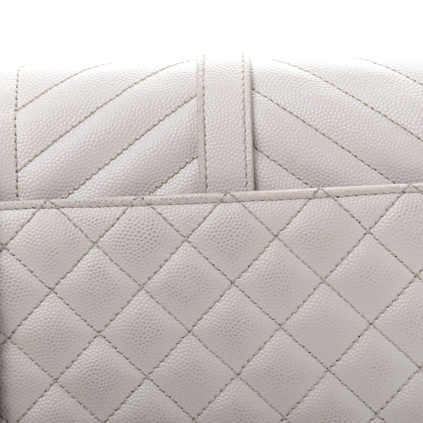 Grain De Poudre Textured Mixed Matelasse Medium Triquilt Monogram Satchel Porcellana