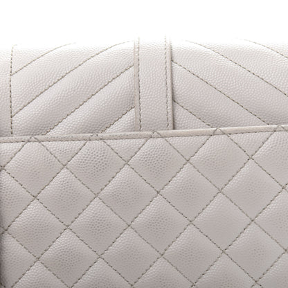 Saint Laurent Grain De Poudre Textured Mixed Matelasse Medium Triquilt Monogram Satchel Porcellana 12 of 13