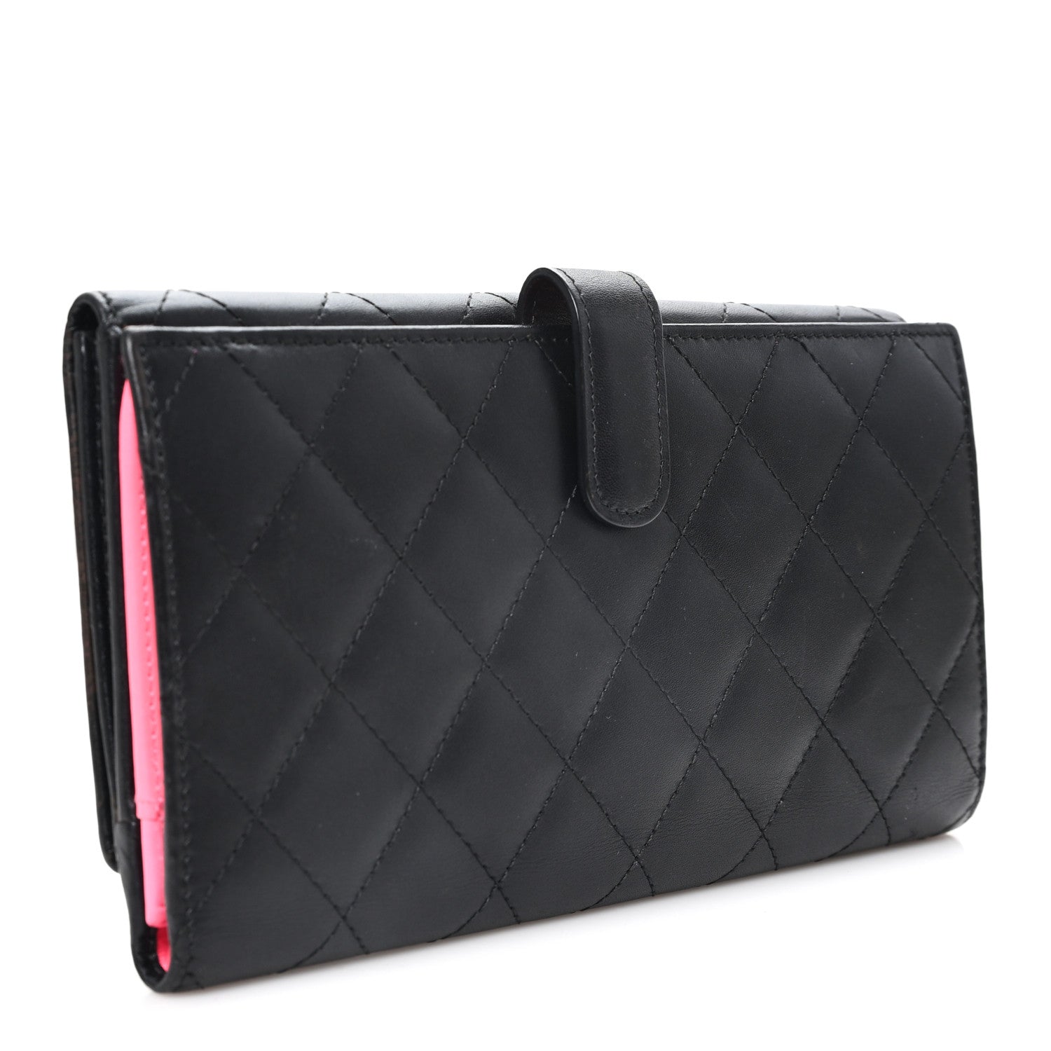 Chanel Calfskin Quilted Cambon Tri-Fold Wallet Black Black 3 of 9