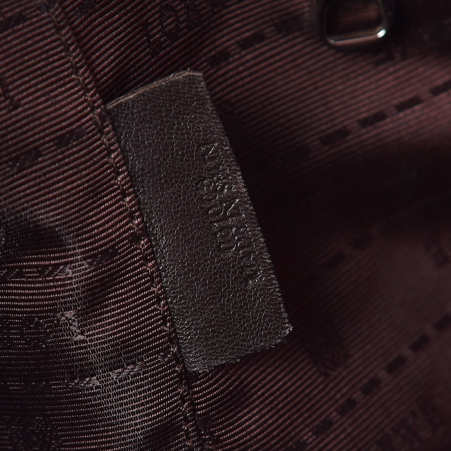 Calfskin Embossed Logo Shopper Tote Purple