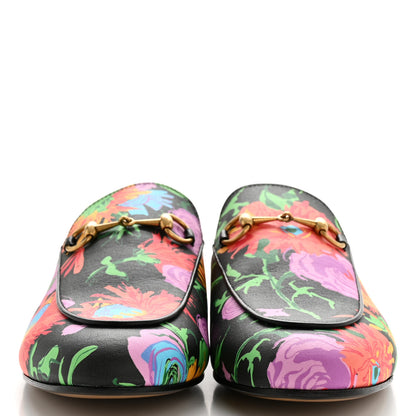 Gucci X KEN SCOTT Canvas Infinity Jenni Women's Princetown Slippers 39 Black Pink 3 of 11