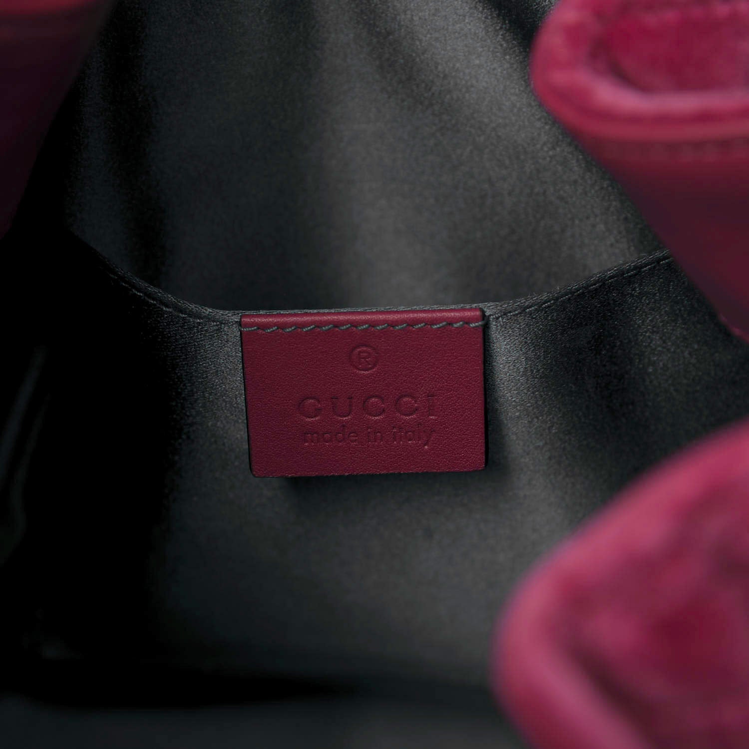 Gucci Velvet Matelasse GG Marmont Bucket Bag Light Raspberry Rose 10 of 10