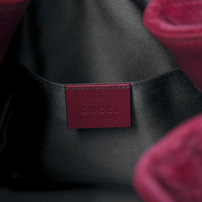 Gucci Velvet Matelasse GG Marmont Bucket Bag Light Raspberry Rose 10 of 10