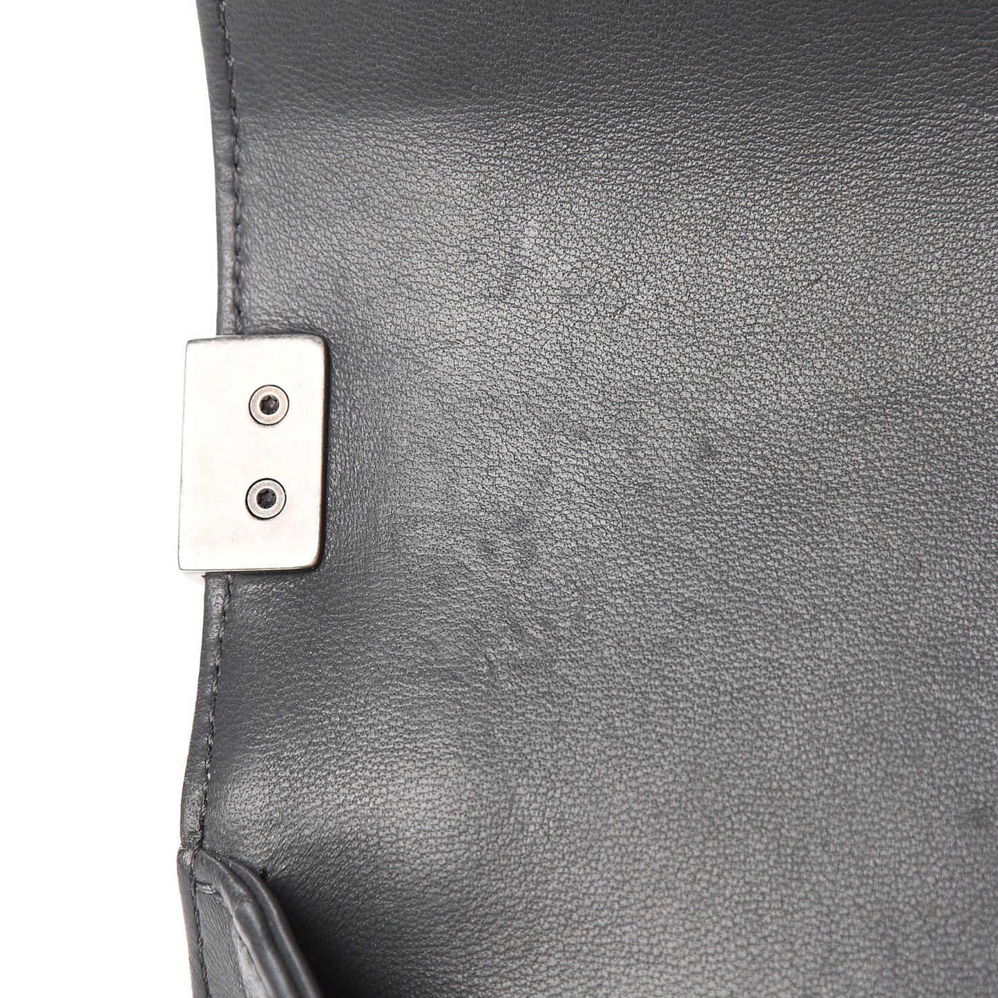 Lambskin Quilted Medium Boy Flap Dark Grey