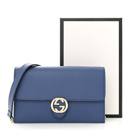 Gucci Dollar Calfskin Interlocking G Chain Wallet Caspian 10 of 10