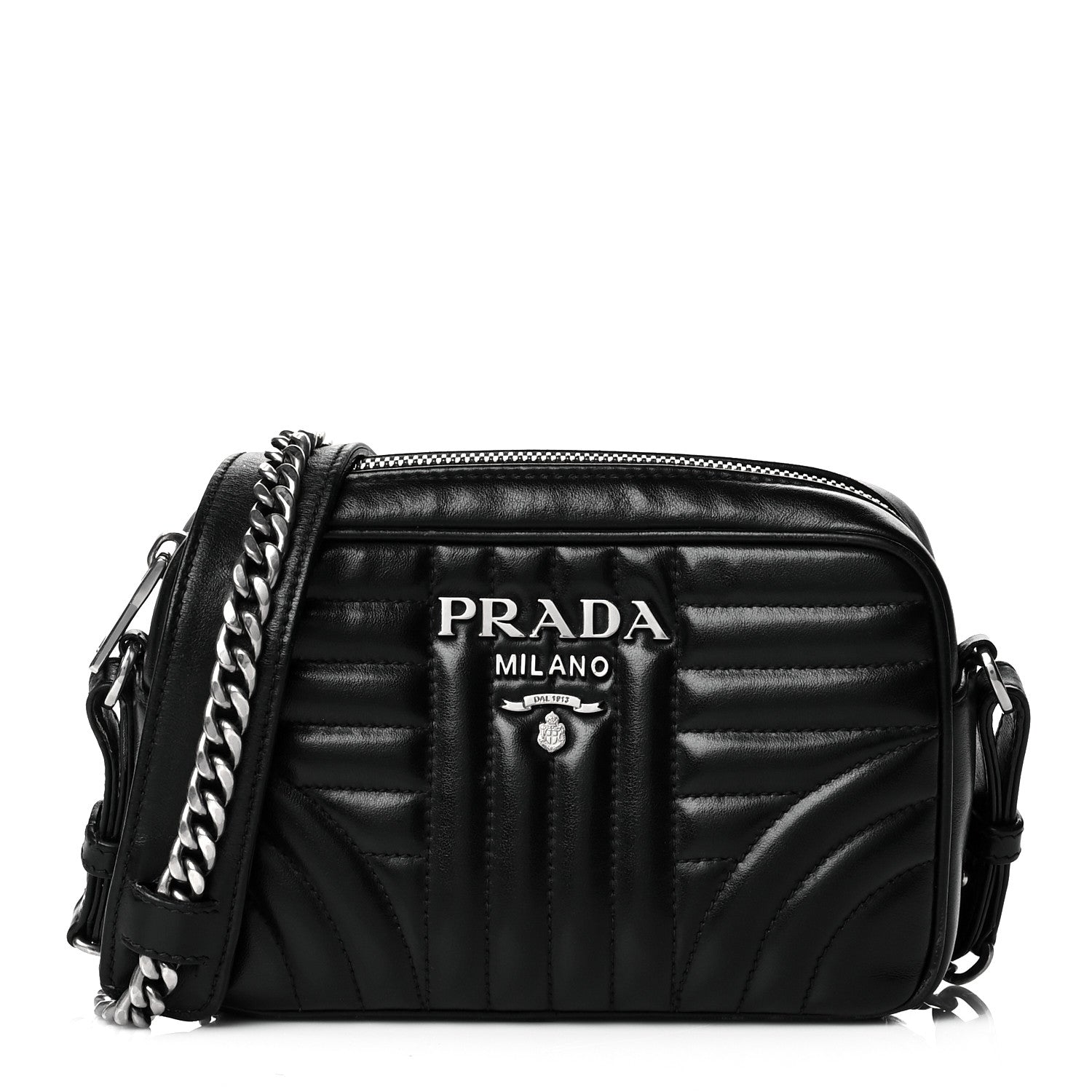 Prada Soft Calfskin Diagramme Camera Bag Black 1 of 17