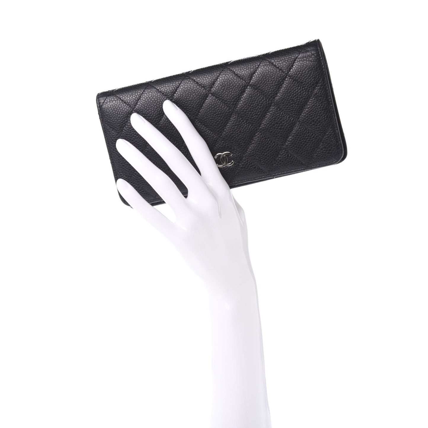 Caviar Quilted Yen Wallet Black