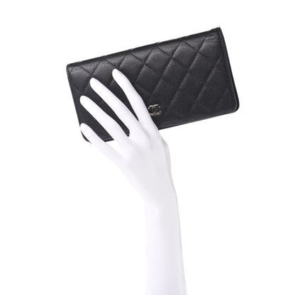 Chanel Caviar Quilted Yen Wallet Black 2 of 11