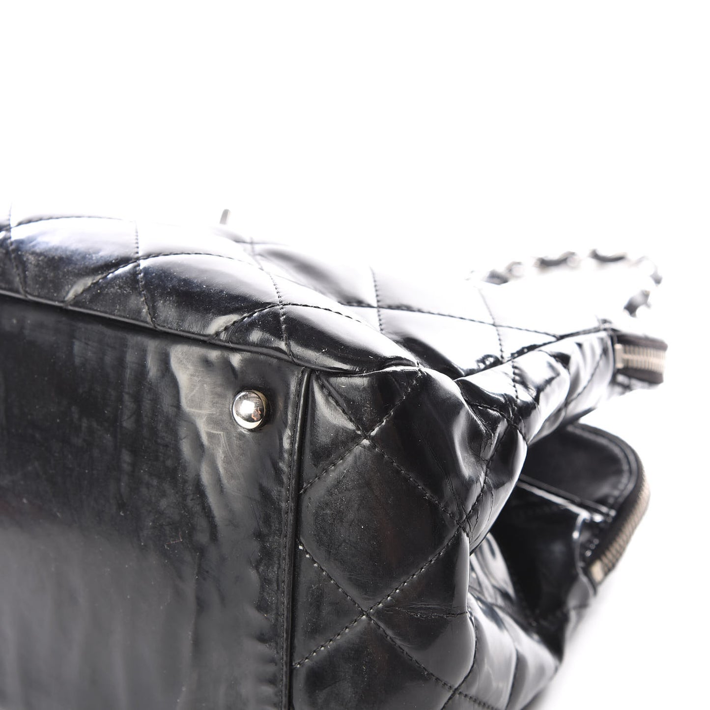 Vinyl Quilted Mademoiselle Tote Black