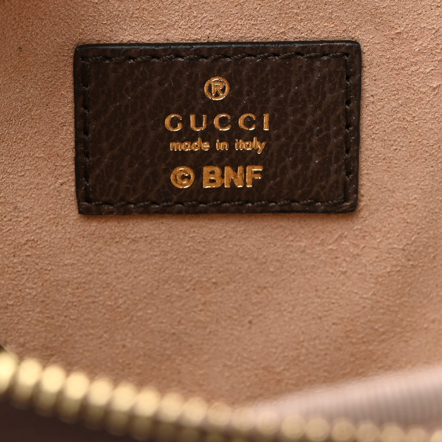 X BNF GG Supreme Monogram Textured Dollar Calfskin Bananya Print Heart Coin Purse Beige Ebony Multicolor New Acero
