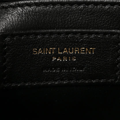 Saint Laurent Calfskin Crocodile Embossed Small Classic Monogram Kate Tassel Satchel Black 6 of 9