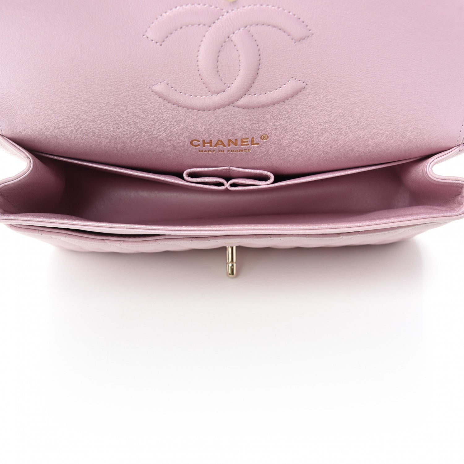 Chanel Iridescent Calfskin Quilted Medium Double Flap Light Pink 5 of 13