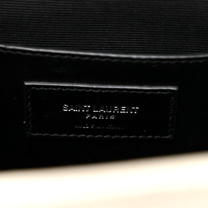 Saint Laurent Grain De Poudre Textured Mixed Matelasse Medium Triquilt Monogram Satchel Crema Soft 6 of 11