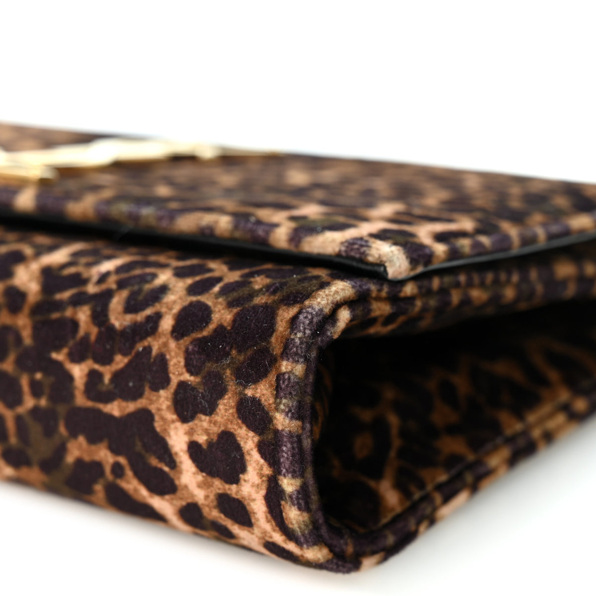 Velvet Leopard Print Small Monogram Kate Satchel Manto Natural