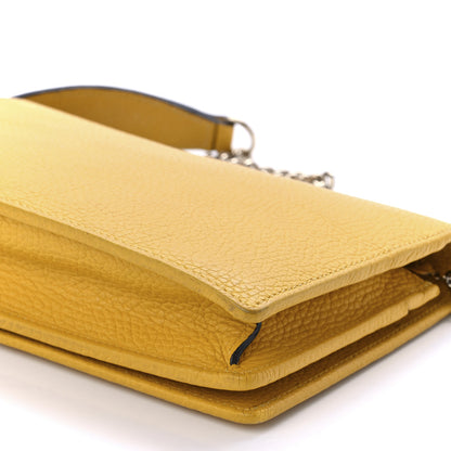 Gucci Pebbled Calfskin Soho Wallet on Chain New Buttercup 10 of 10