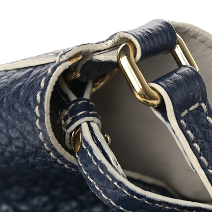 Burberry Signature Grain Calfskin Check Embossed Small Canterbury Tote Blue Carbon 13 of 17