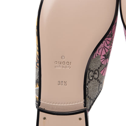 Gucci GG Supreme Monogram Bengal Womens Princetown Slippers 38.5 Beige Crop Pink 6 of 10