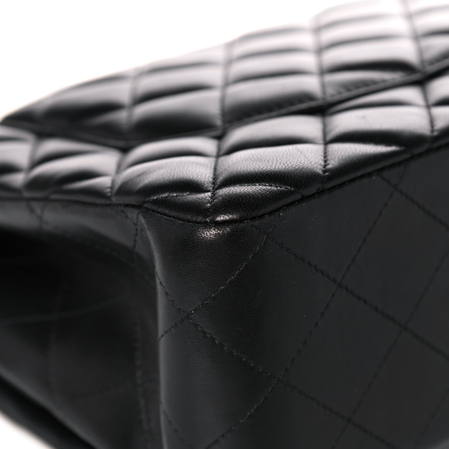 Lambskin Quilted Jumbo Double Flap Black