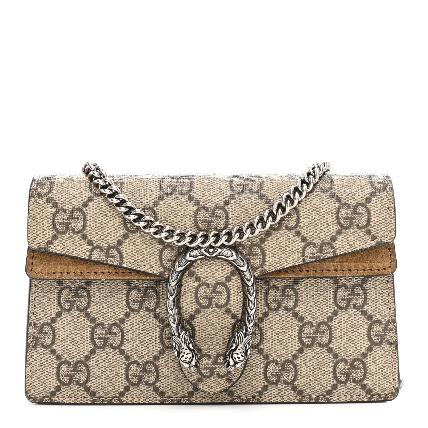 Gucci GG Supreme Monogram Super Mini Dionysus Shoulder Bag Taupe 1 of 9