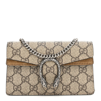 Gucci GG Supreme Monogram Super Mini Dionysus Shoulder Bag Taupe 1 of 9