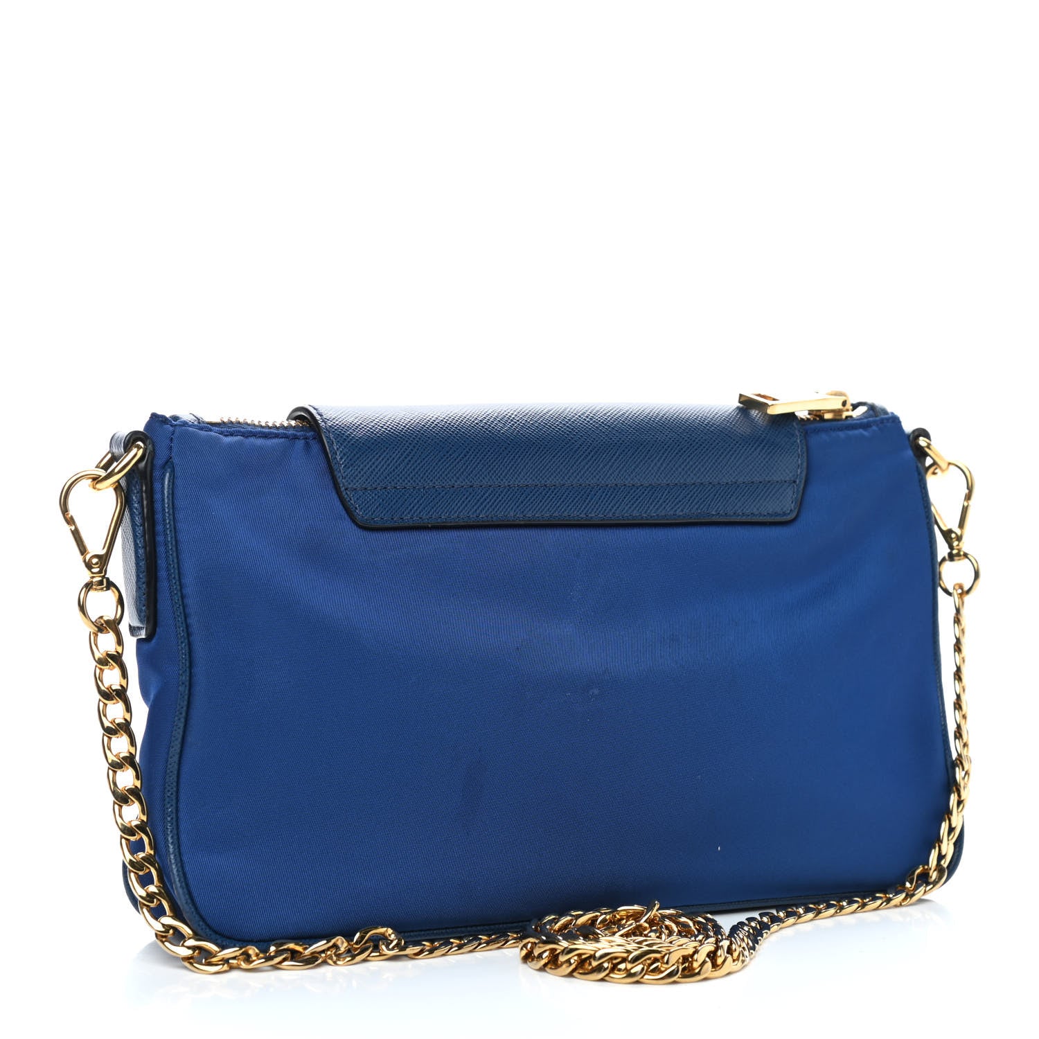 Prada Tessuto Nylon Saffiano Crossbody Bag Bleuette 3 of 9