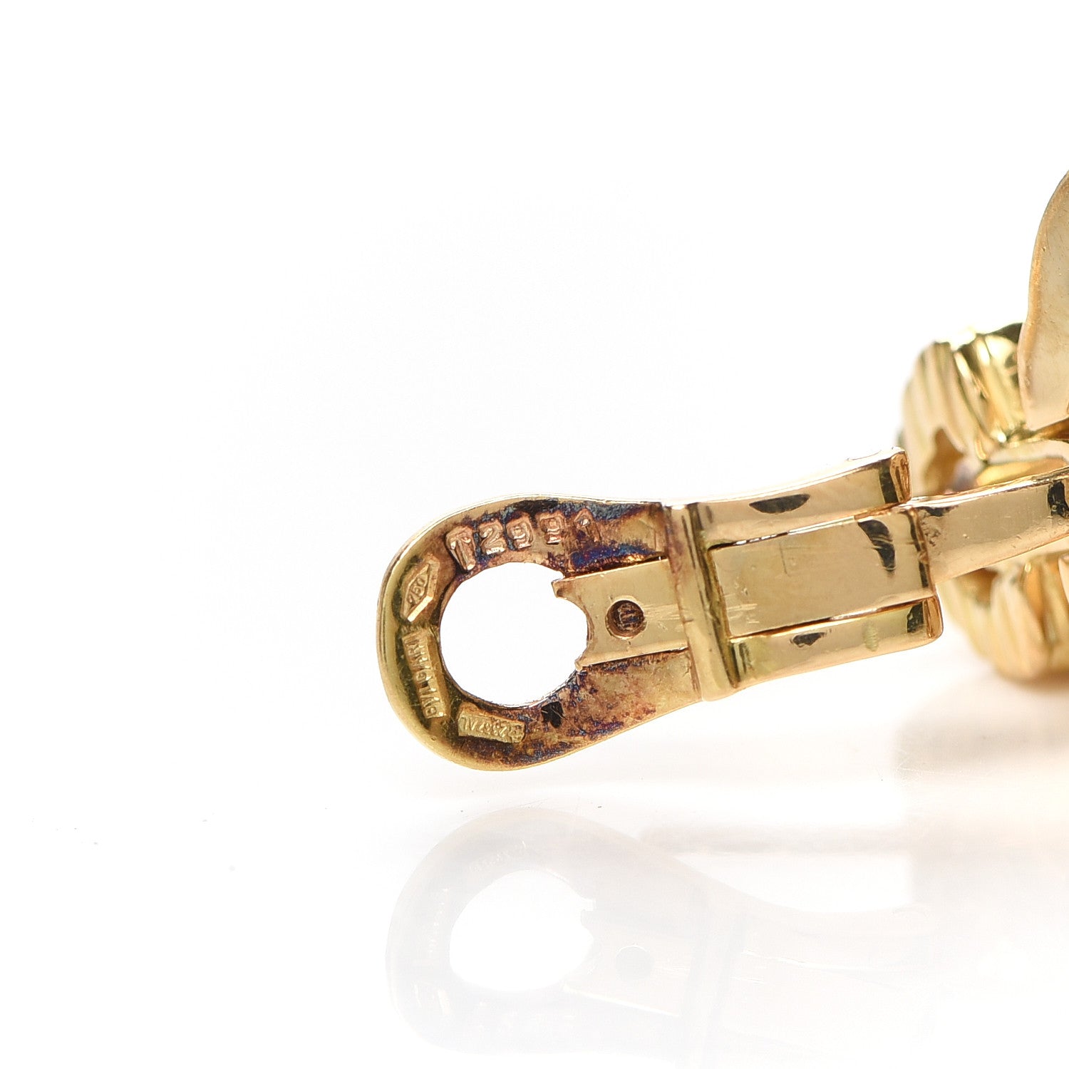 Bulgari 18K Yellow Gold Diamond Doppio Cuore Earrings 3 of 4