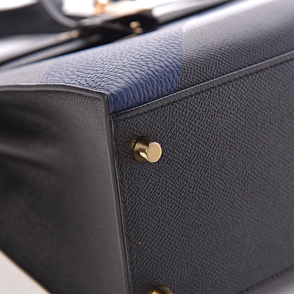 Hermes Epsom Taurillon Clemence Chevre Mysore Horseshoe Kellygraphie Lettre X Kelly Sellier 28 Noir Bleu Indigo Bleu Saphir 7 of 36