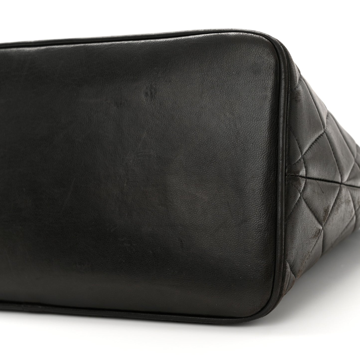 Lambskin Quilted Medallion Tote Dark Brown