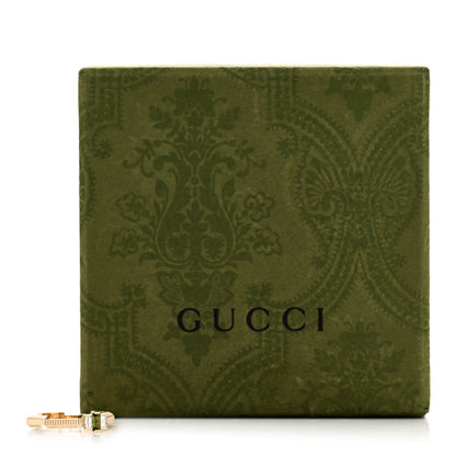 Gucci 18K Yellow Gold Diamond Green Tourmaline Link to Love Ring 50 5.5 7 of 7