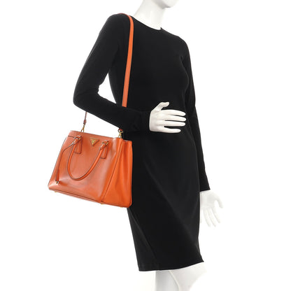Prada Saffiano Lux Medium Tote Papaya 2 of 12