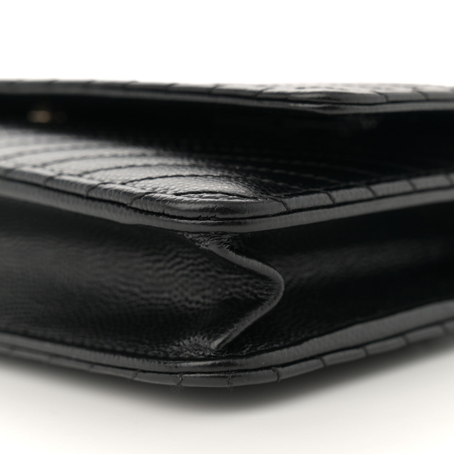 Chanel Caviar Chevron Quilted Wallet On Chain WOC Black 10 of 11