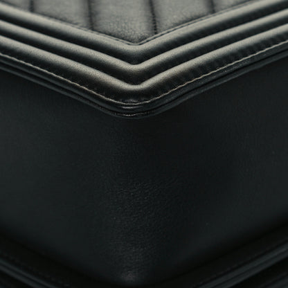 Chanel Calfskin Chevron Quilted New Medium Boy Flap Black 11 of 13