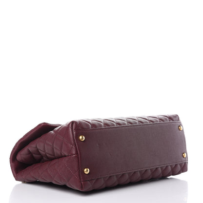 Chanel Caviar Lizard Quilted Medium Coco Handle Flap Burgundy 4 of 11