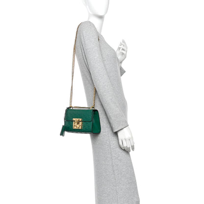 Gucci Guccissima Small Padlock Shoulder Bag Emerald 2 of 12