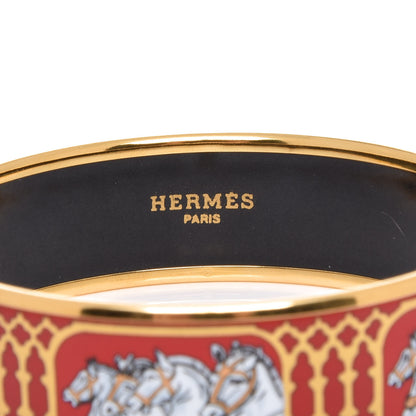 Hermes Enamel Printed Wide Bracelet 65 4 of 5